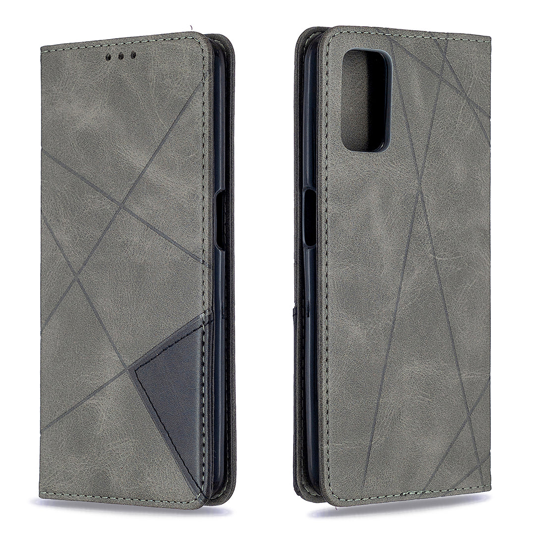 Geometric Pattern Leather Stand Case with Card Slots for OPPO A72/A52/A92