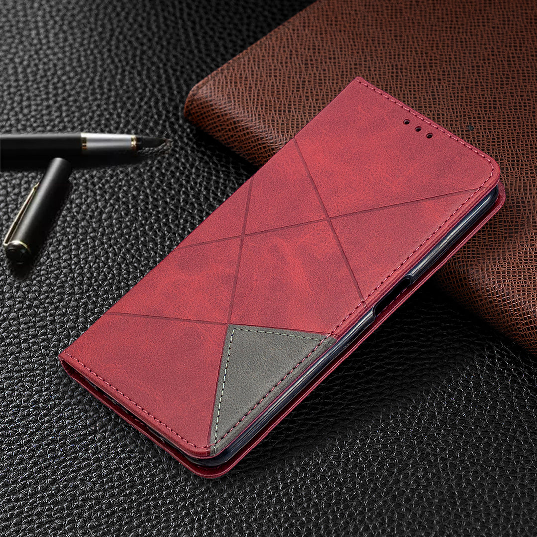 Geometric Pattern Leather Stand Case with Card Slots for OPPO A72/A52/A92