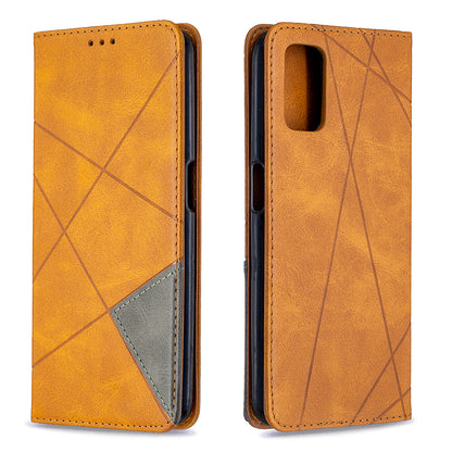 Geometric Pattern Leather Stand Case with Card Slots for OPPO A72/A52/A92