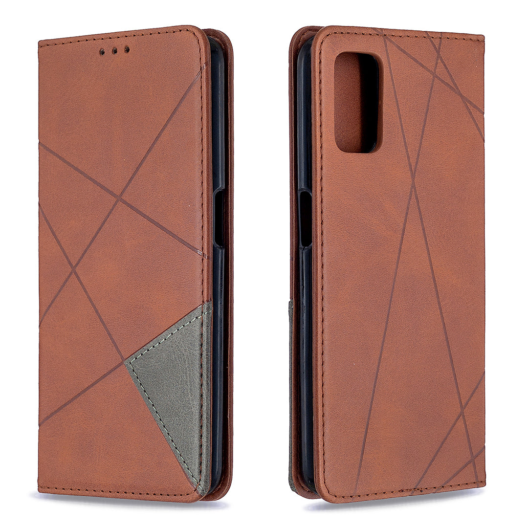 Geometric Pattern Leather Stand Case with Card Slots for OPPO A72/A52/A92