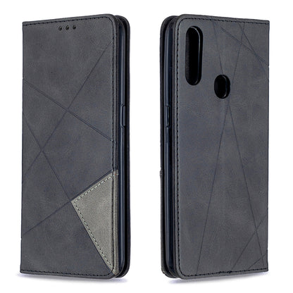 Geometric Pattern Stand Leather Card Holder Case for OPPO A31 (2020)/A81