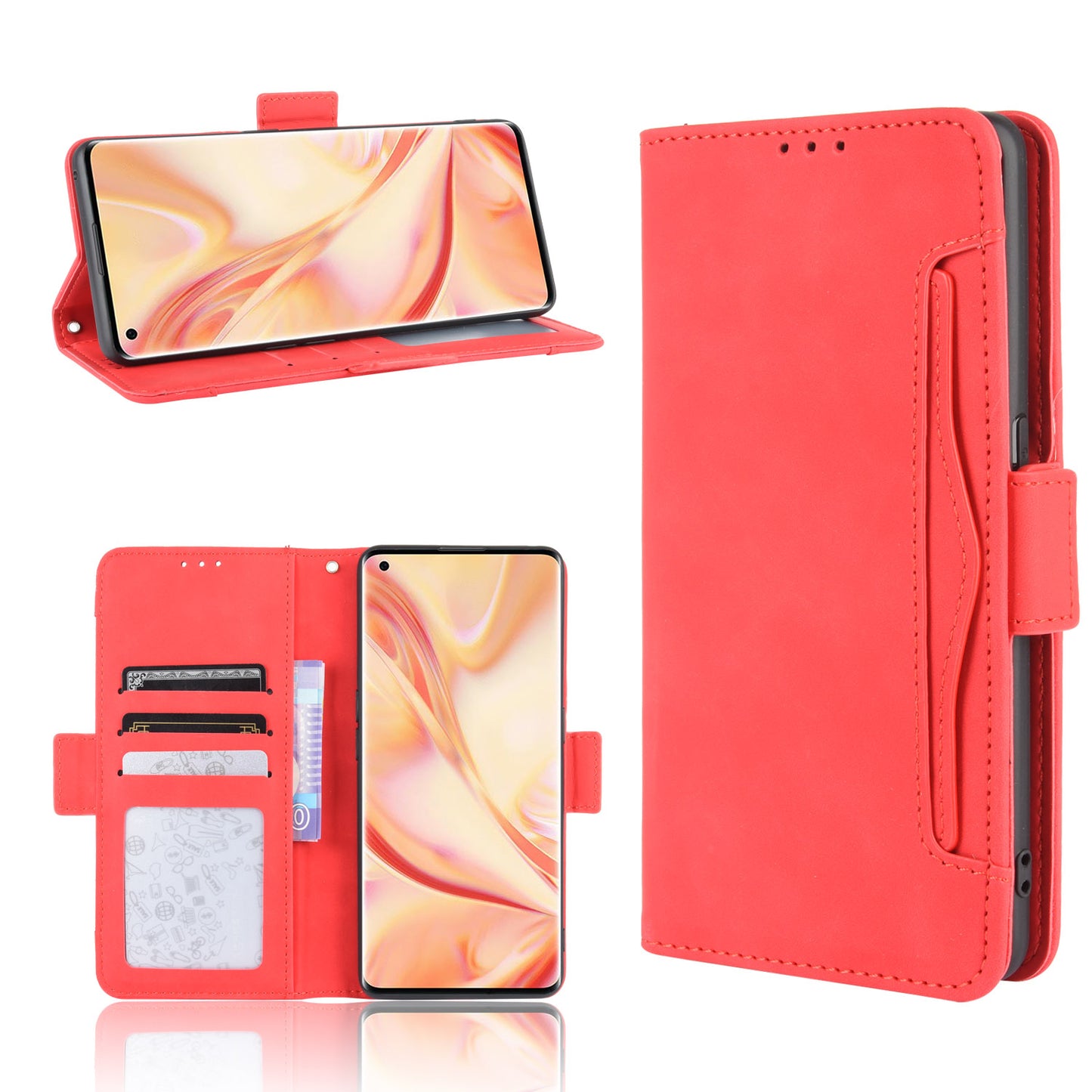 Wallet Stand Flip Leather Phone Cover for Oppo Find X2 Pro