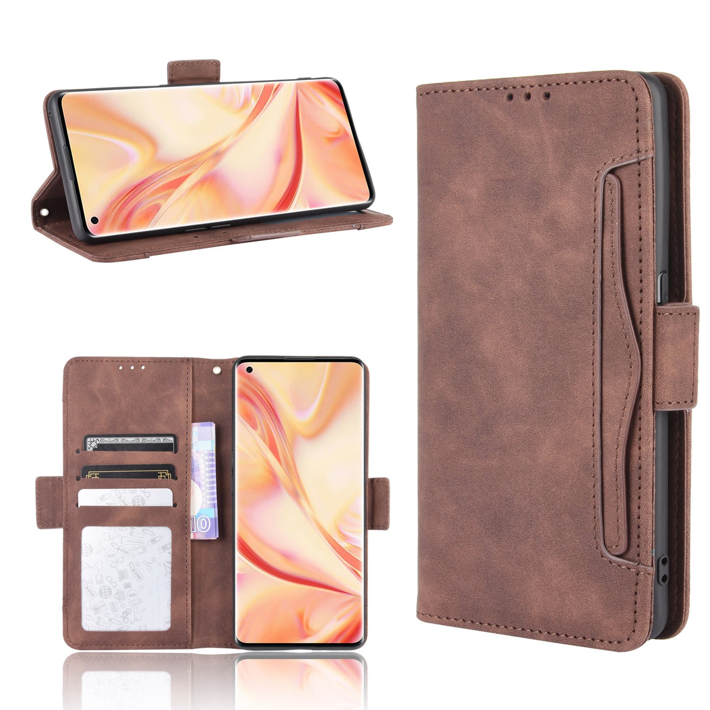 Wallet Stand Flip Leather Phone Cover for Oppo Find X2 Pro