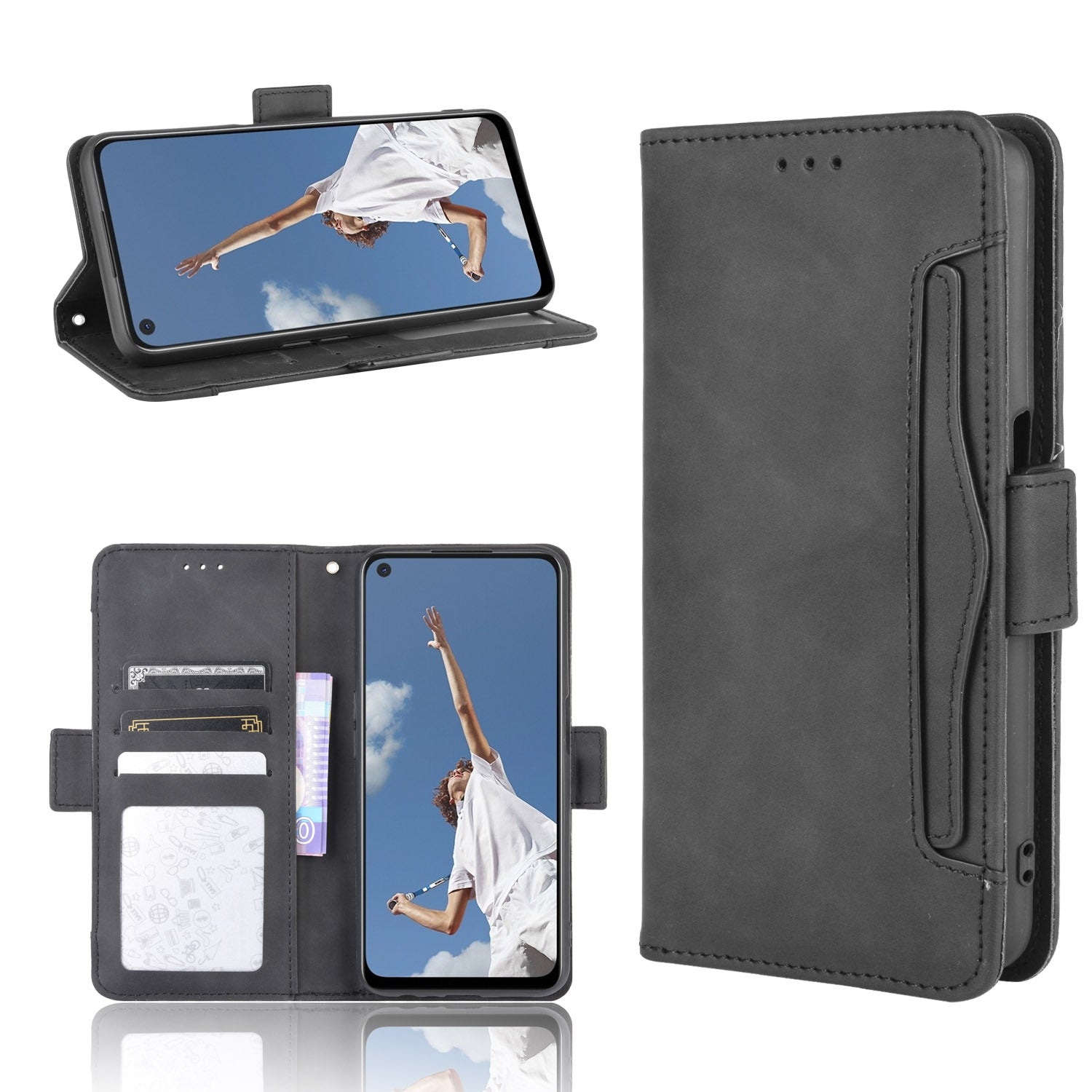 Wallet Stand Flip Leather Protective Case for OPPO A52/A72/A92