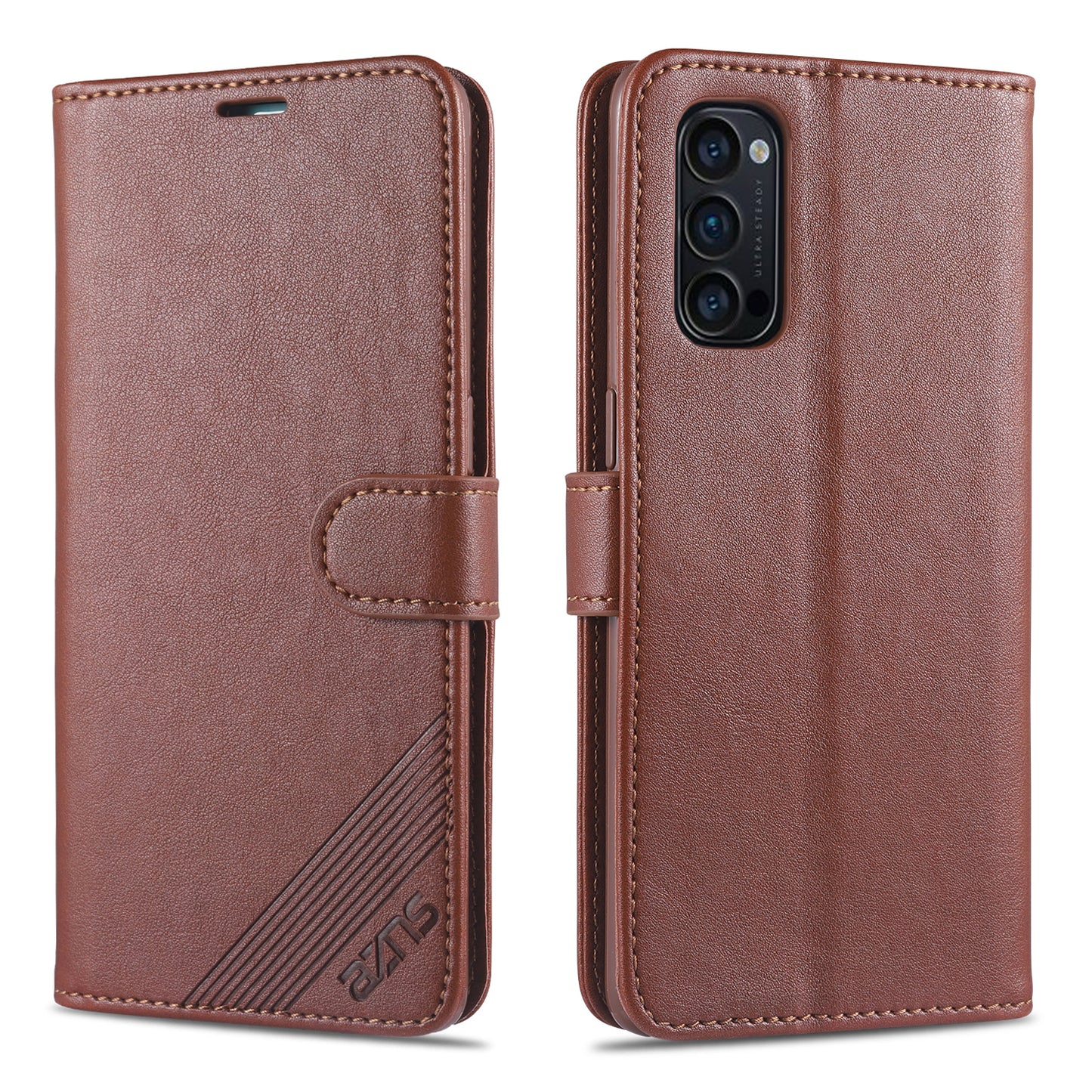 AZNS PU Leather Wallet Stand Mobile Phone Cover for Oppo Reno4 5G