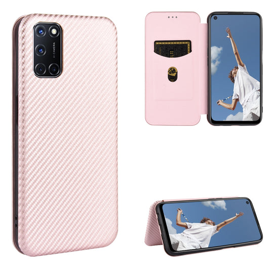 Carbon Fiber Skin Auto-absorbed Leather Cover for Oppo A92/A72/A52