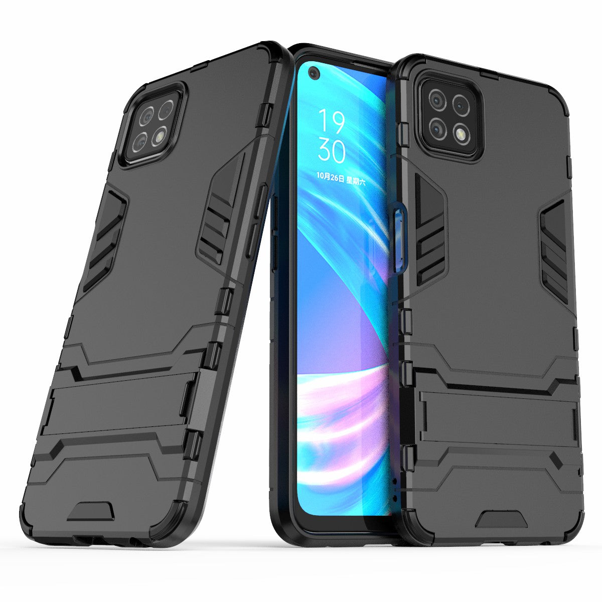 2-in-1 Plastic + TPU Hybrid Case with Kickstand for Oppo A72 5G