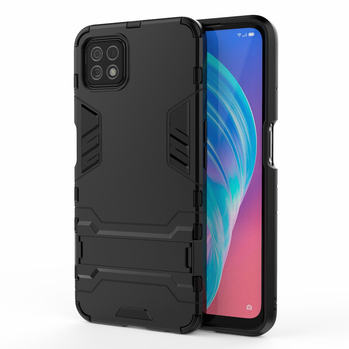 2-in-1 Plastic + TPU Hybrid Case with Kickstand for Oppo A72 5G