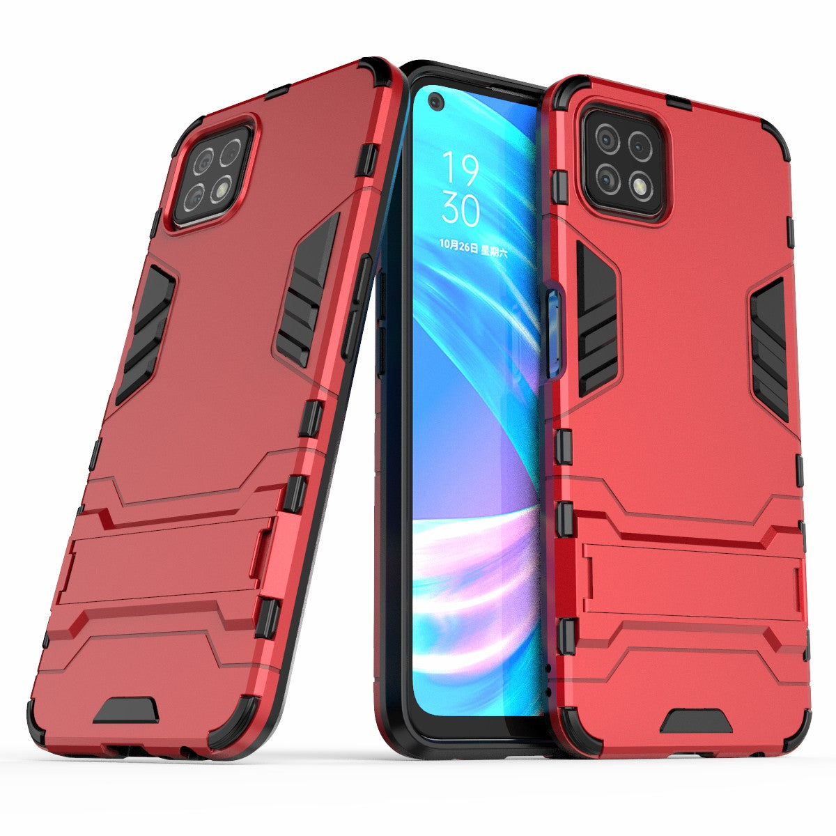 2-in-1 Plastic + TPU Hybrid Case with Kickstand for Oppo A72 5G