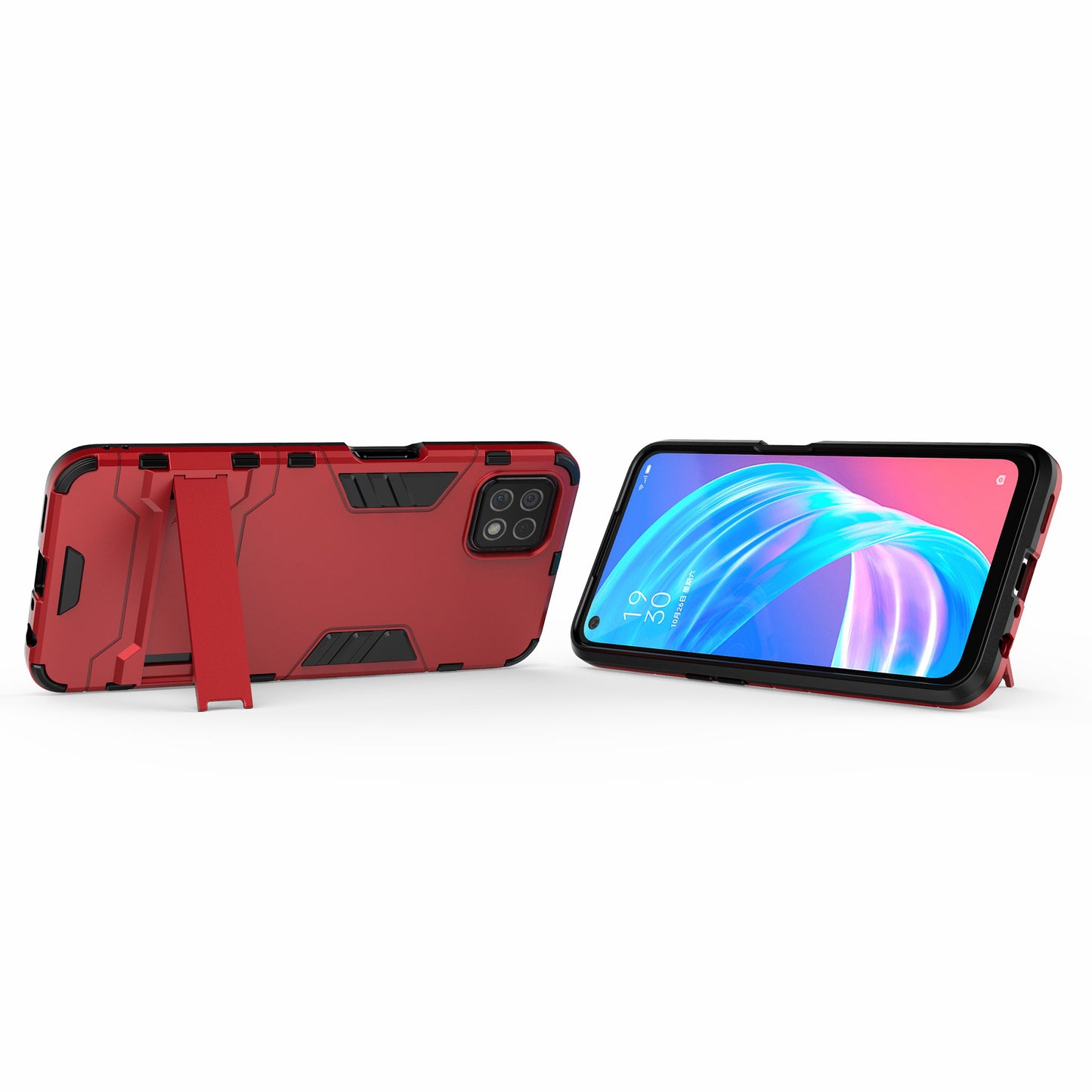 2-in-1 Plastic + TPU Hybrid Case with Kickstand for Oppo A72 5G