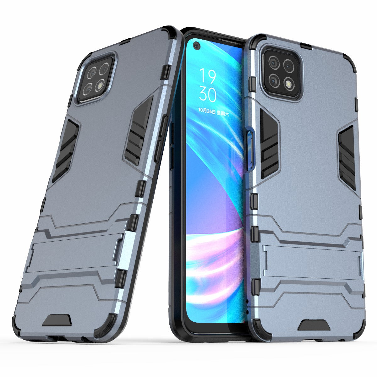 2-in-1 Plastic + TPU Hybrid Case with Kickstand for Oppo A72 5G