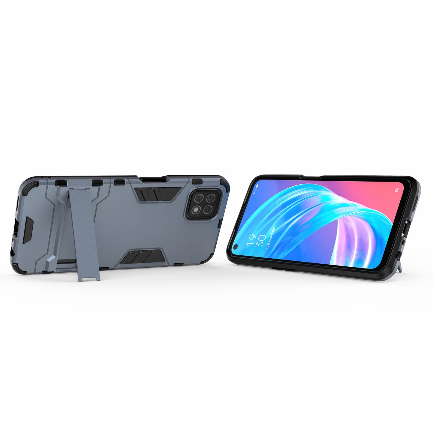 2-in-1 Plastic + TPU Hybrid Case with Kickstand for Oppo A72 5G