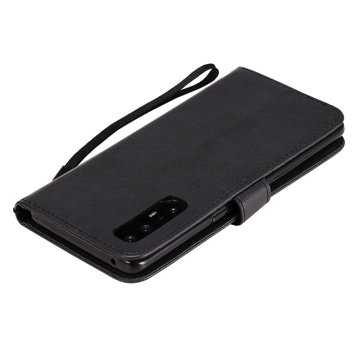 KT Leather Series-2 Solid ColorWallet Stand Leather Shell with Strap for Oppo Reno3 Pro 5G / Find X2 Neo (Overseas Version)