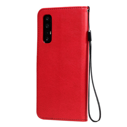 KT Leather Series-2 Solid ColorWallet Stand Leather Shell with Strap for Oppo Reno3 Pro 5G / Find X2 Neo (Overseas Version)