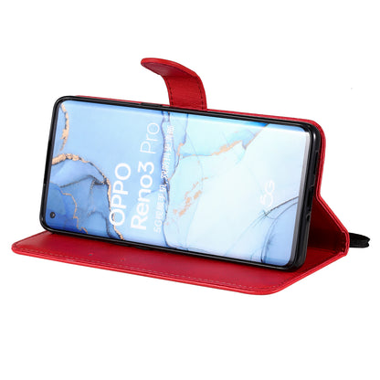 KT Leather Series-2 Solid ColorWallet Stand Leather Shell with Strap for Oppo Reno3 Pro 5G / Find X2 Neo (Overseas Version)