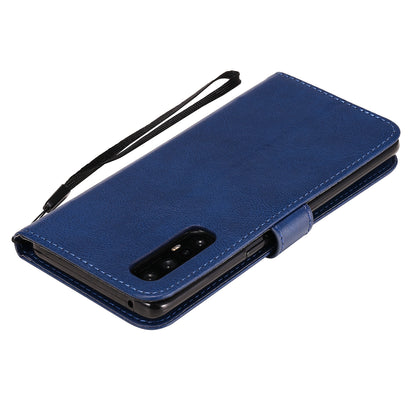 KT Leather Series-2 Solid ColorWallet Stand Leather Shell with Strap for Oppo Reno3 Pro 5G / Find X2 Neo (Overseas Version)