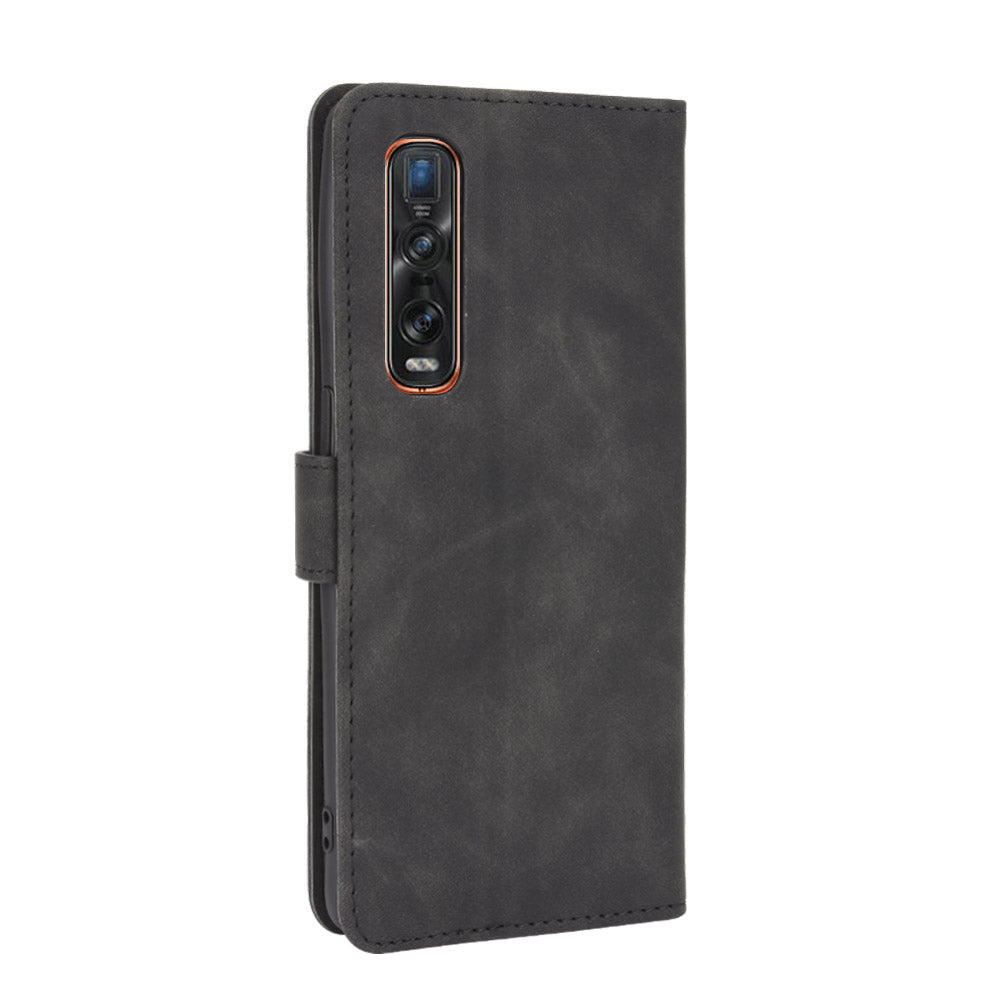 Skin-touch PU Leather Wallet Cell Phone Case for Oppo Find X2 Pro