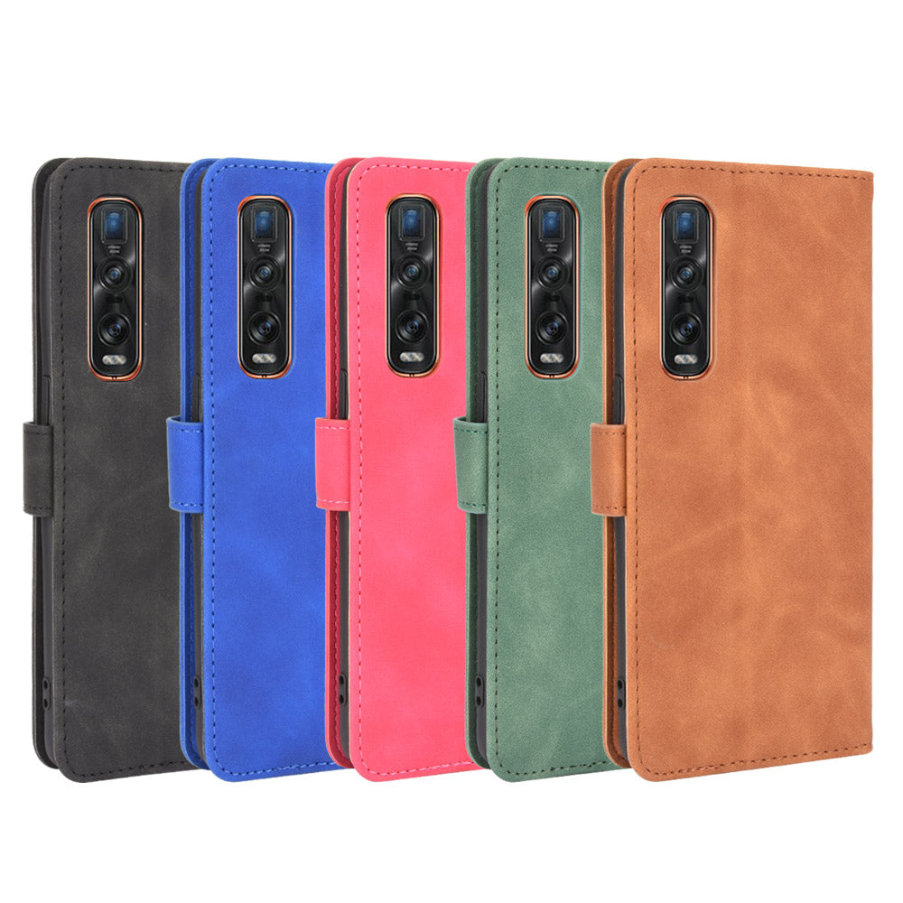 Skin-touch PU Leather Wallet Cell Phone Case for Oppo Find X2 Pro