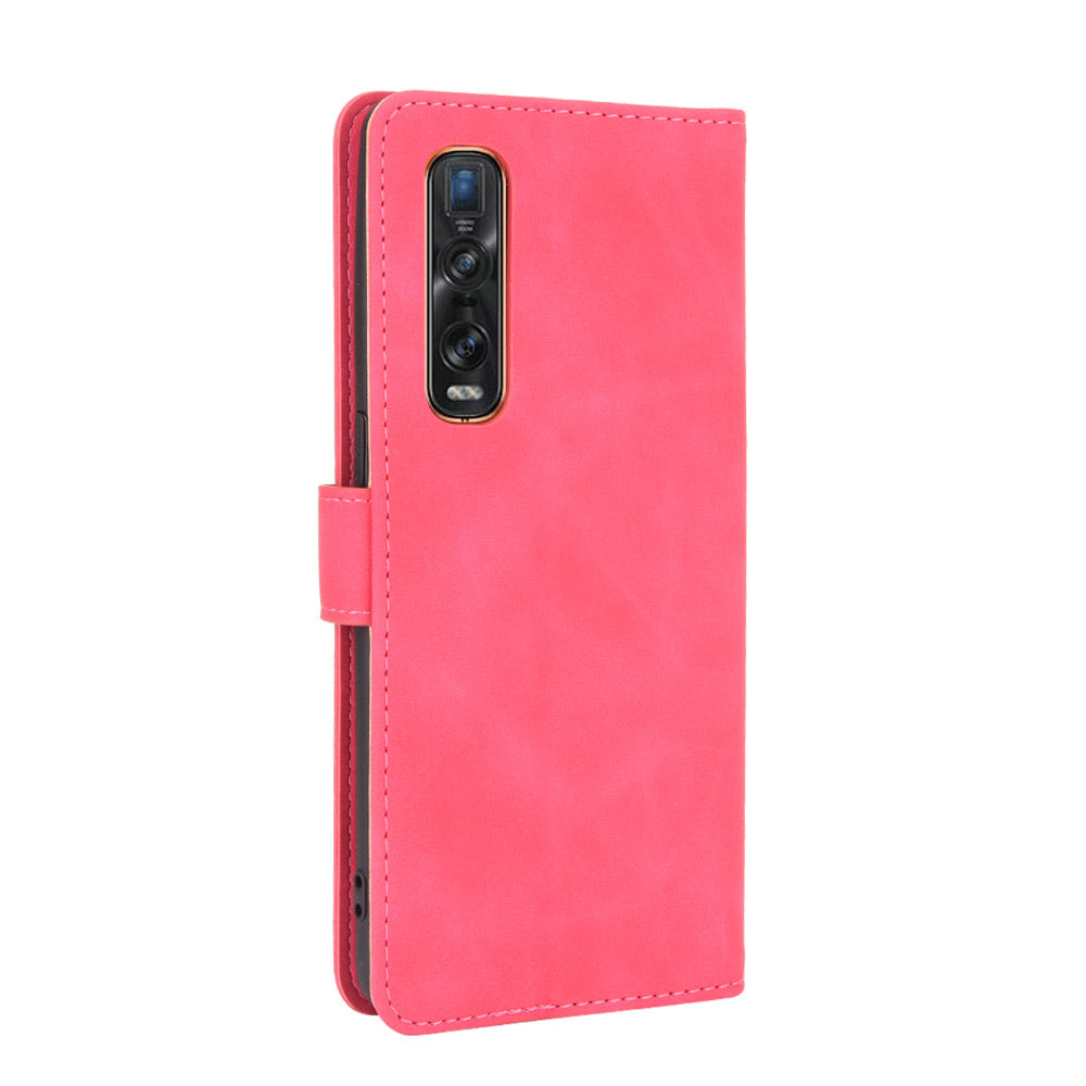 Skin-touch PU Leather Wallet Cell Phone Case for Oppo Find X2 Pro