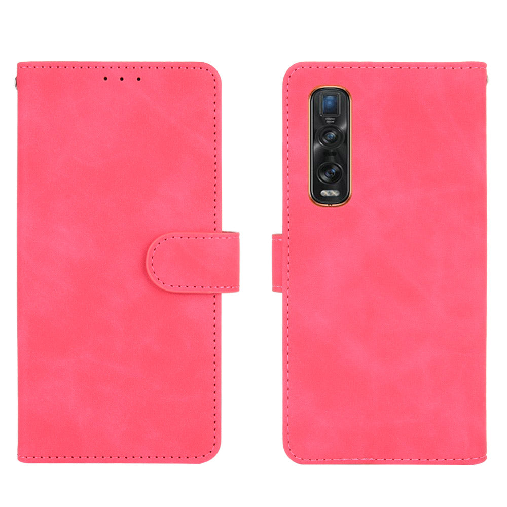 Skin-touch PU Leather Wallet Cell Phone Case for Oppo Find X2 Pro