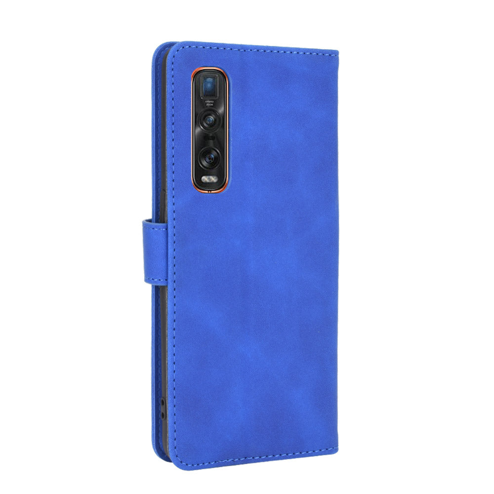 Skin-touch PU Leather Wallet Cell Phone Case for Oppo Find X2 Pro