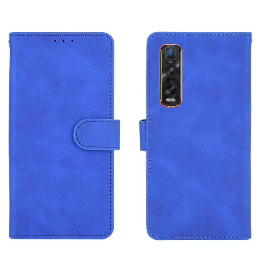 Skin-touch PU Leather Wallet Cell Phone Case for Oppo Find X2 Pro