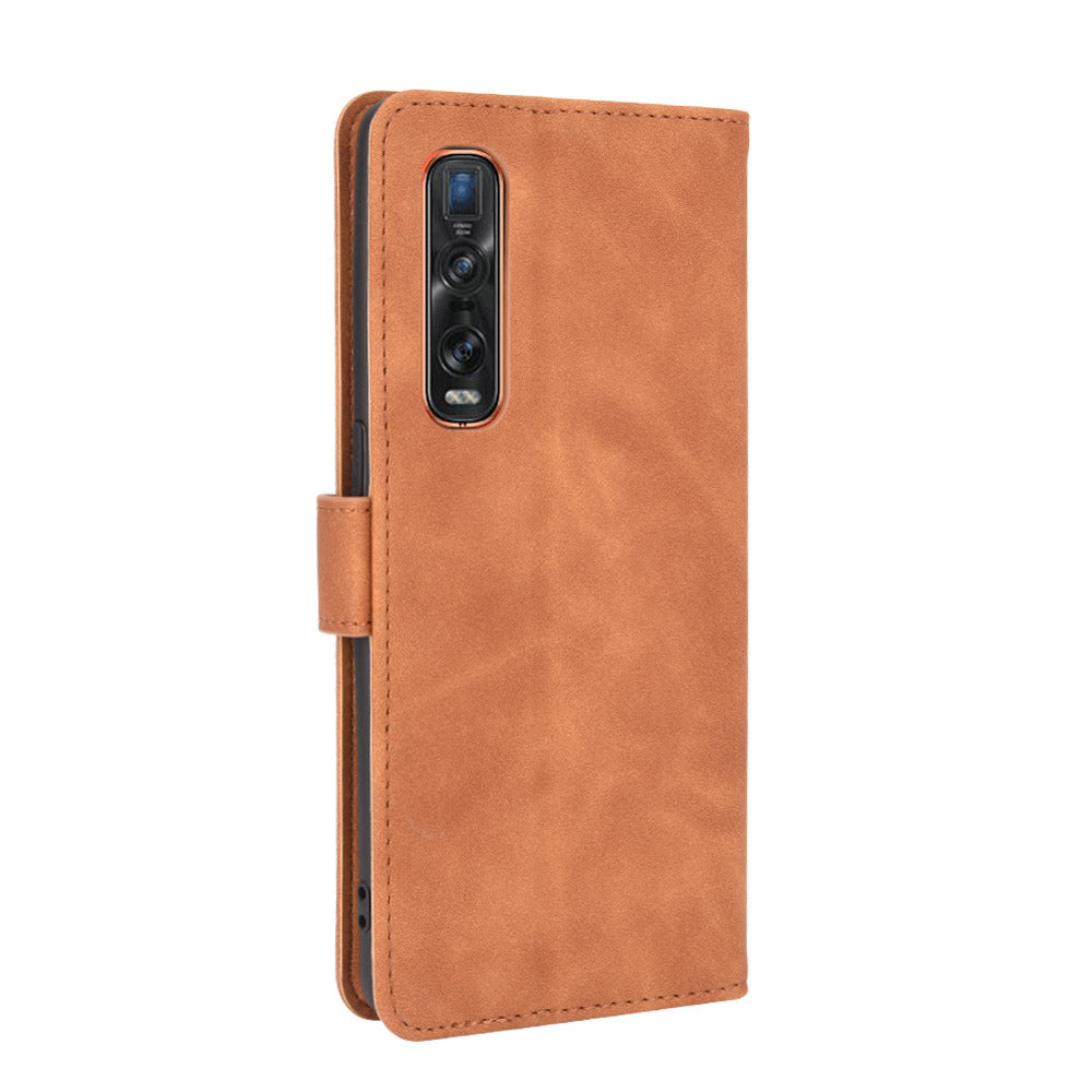 Skin-touch PU Leather Wallet Cell Phone Case for Oppo Find X2 Pro