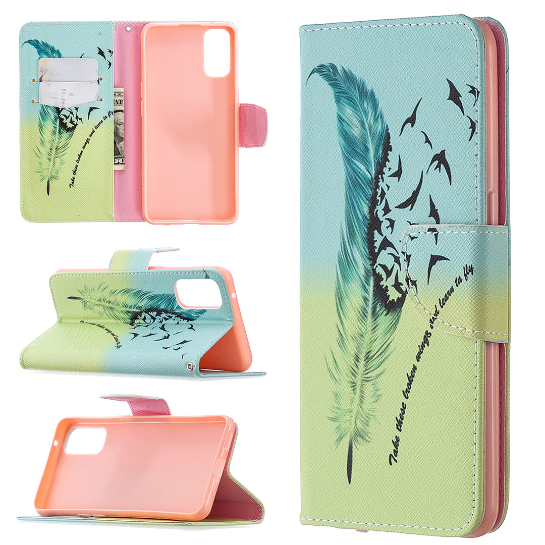 Pattern Printing Leather Wallet Protective Case for Oppo Reno4 5G