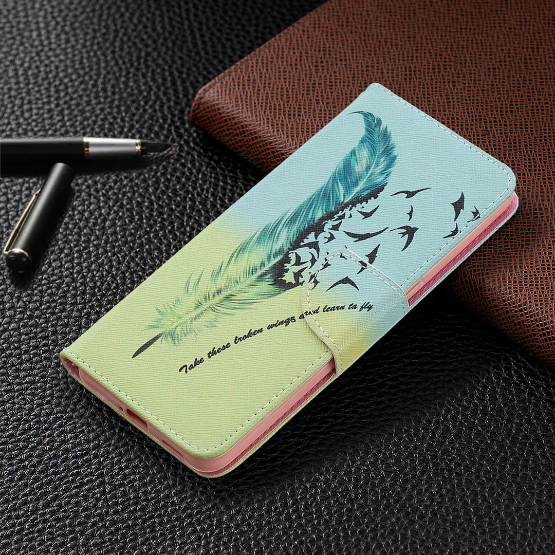 Pattern Printing Leather Wallet Protective Case for Oppo Reno4 5G