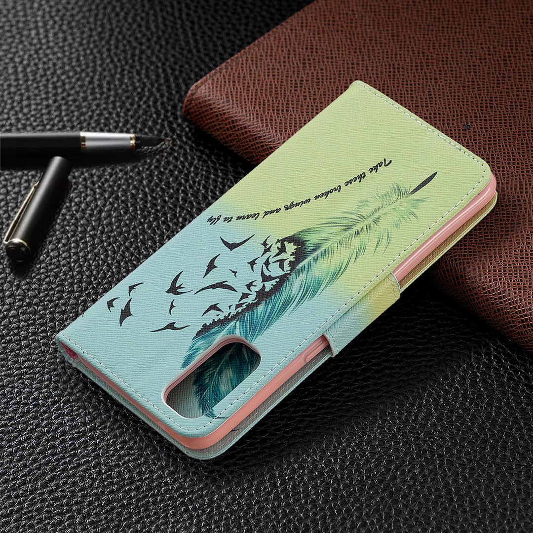 Pattern Printing Leather Wallet Protective Case for Oppo Reno4 5G