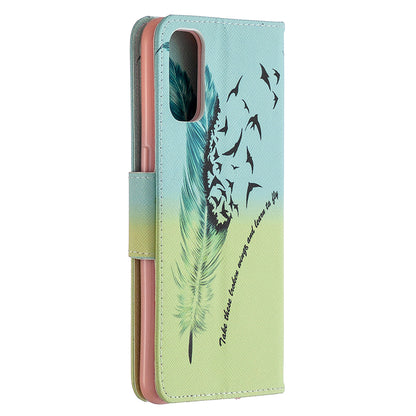 Pattern Printing Leather Wallet Protective Case for Oppo Reno4 5G