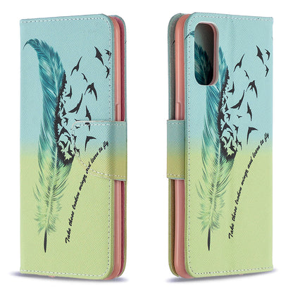 Pattern Printing Leather Wallet Protective Case for Oppo Reno4 5G