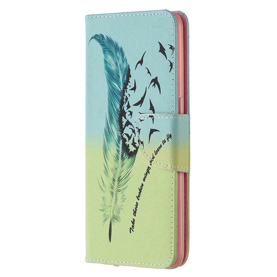 Pattern Printing Leather Wallet Protective Case for Oppo Reno4 5G