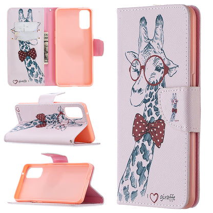 Pattern Printing Leather Wallet Protective Case for Oppo Reno4 5G