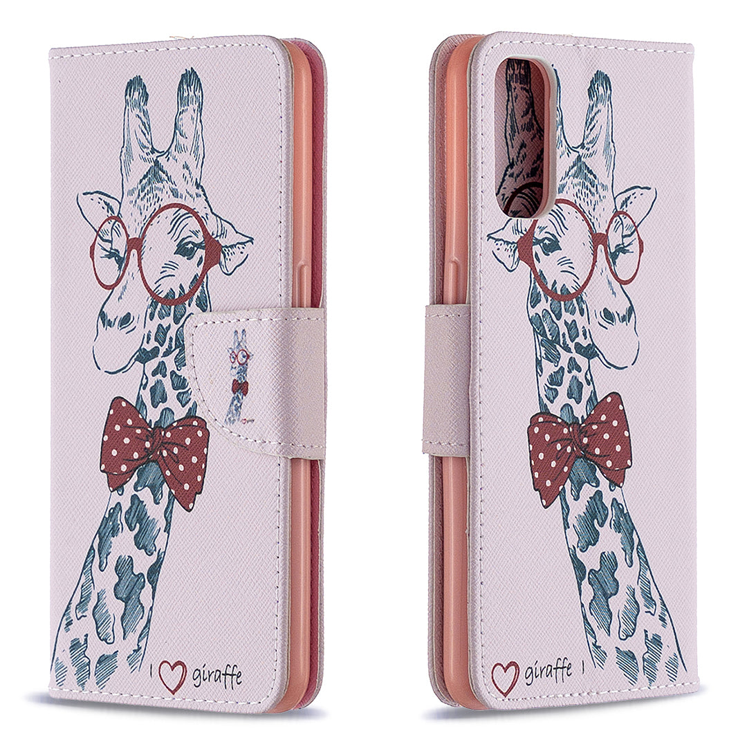 Pattern Printing Leather Wallet Protective Case for Oppo Reno4 5G