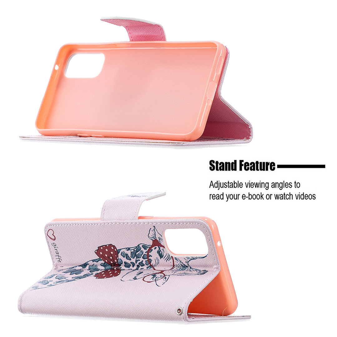 Pattern Printing Leather Wallet Protective Case for Oppo Reno4 5G