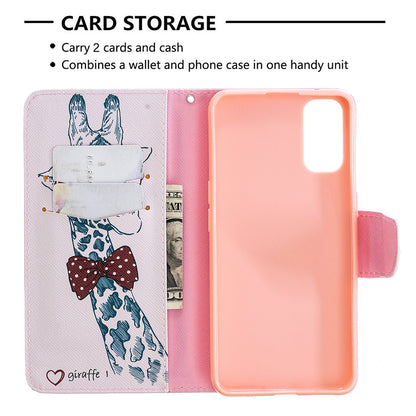 Pattern Printing Leather Wallet Protective Case for Oppo Reno4 5G