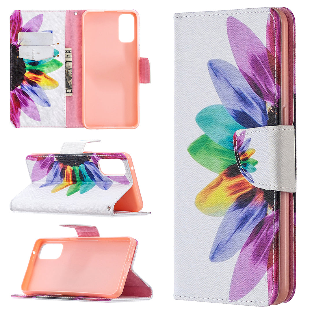 Pattern Printing Leather Wallet Protective Case for Oppo Reno4 5G