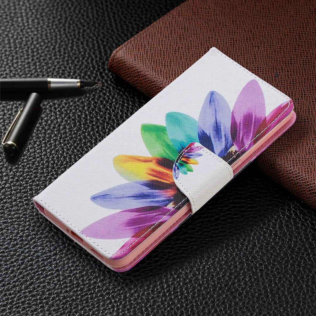 Pattern Printing Leather Wallet Protective Case for Oppo Reno4 5G