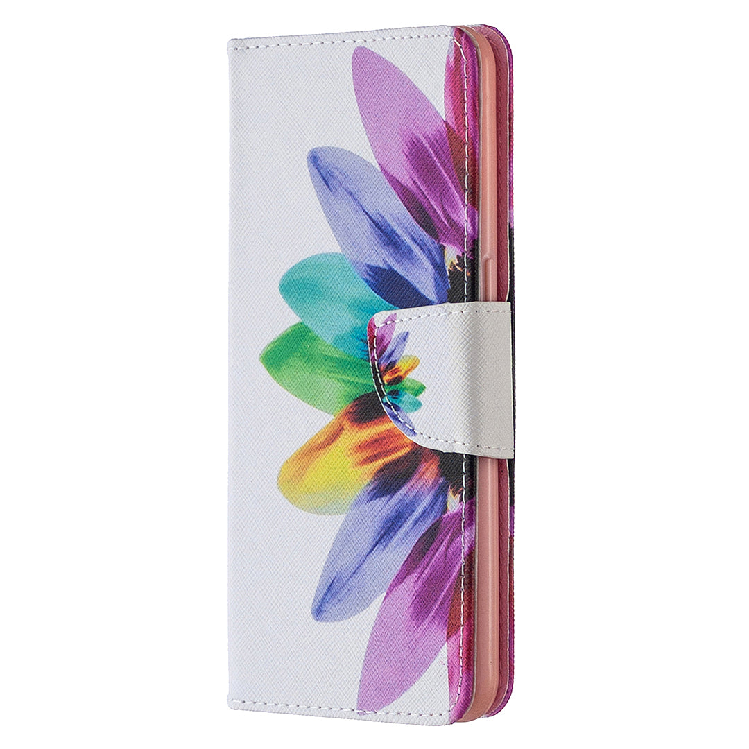 Pattern Printing Leather Wallet Protective Case for Oppo Reno4 5G