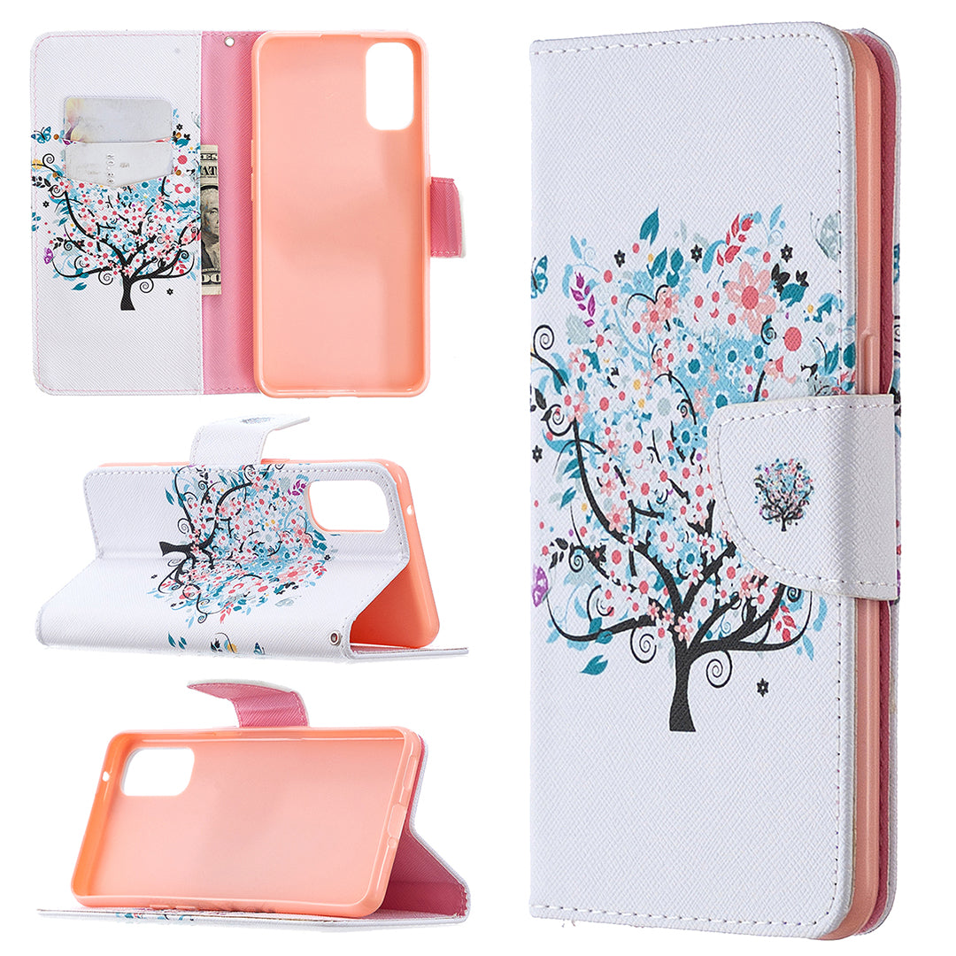 Pattern Printing Leather Wallet Protective Case for Oppo Reno4 5G