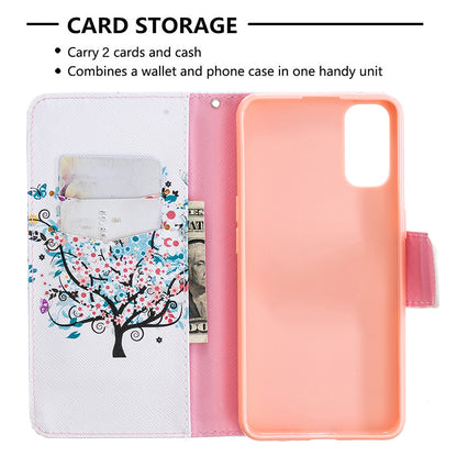 Pattern Printing Leather Wallet Protective Case for Oppo Reno4 5G