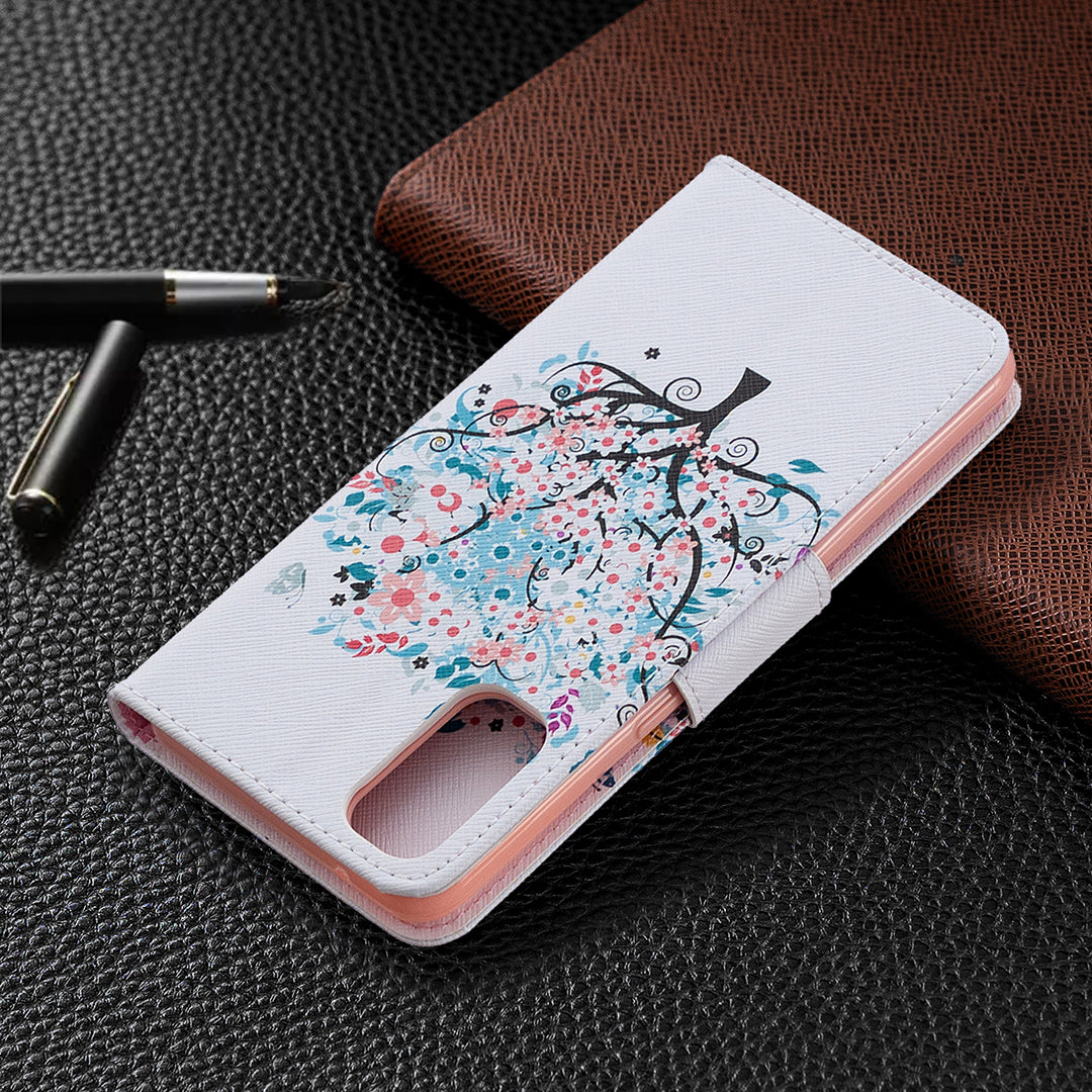 Pattern Printing Leather Wallet Protective Case for Oppo Reno4 5G