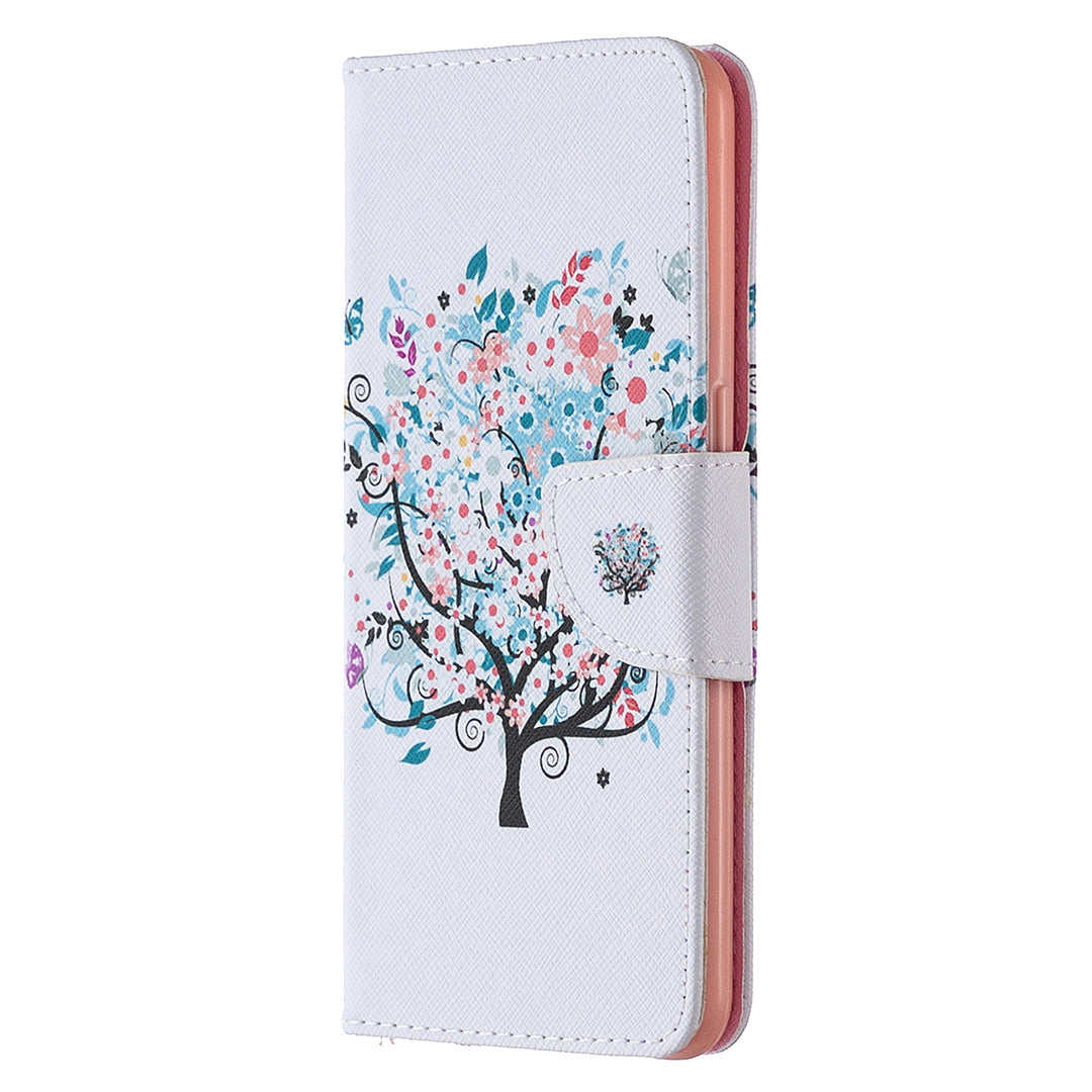 Pattern Printing Leather Wallet Protective Case for Oppo Reno4 5G