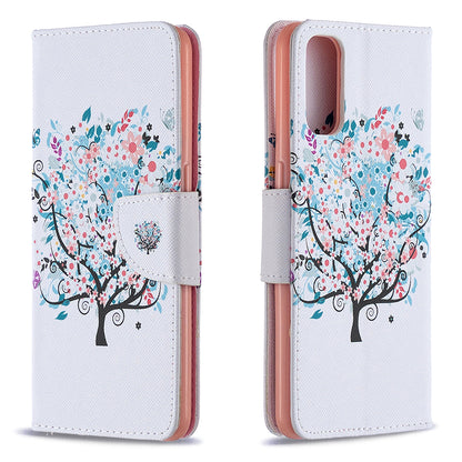 Pattern Printing Leather Wallet Protective Case for Oppo Reno4 5G