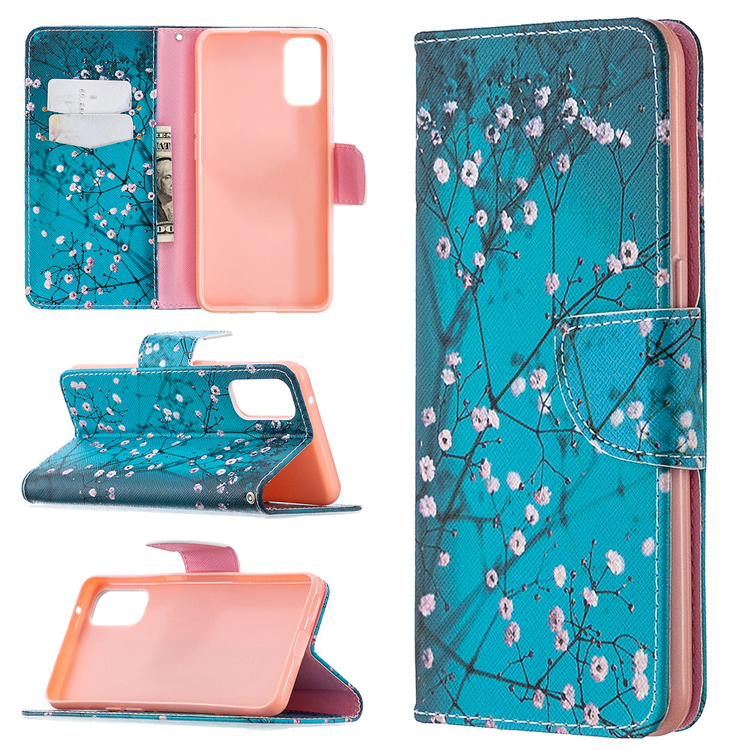 Pattern Printing Leather Wallet Protective Case for Oppo Reno4 5G