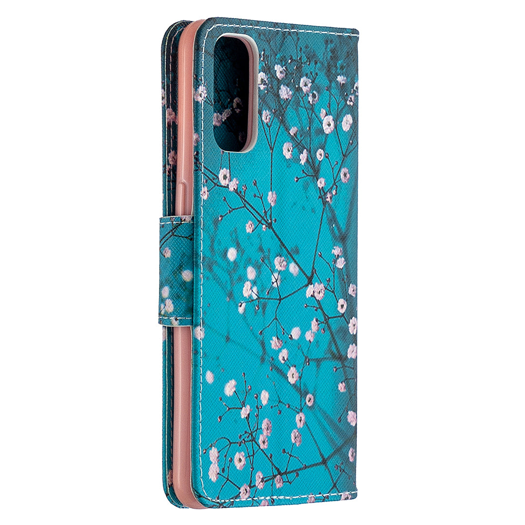 Pattern Printing Leather Wallet Protective Case for Oppo Reno4 5G