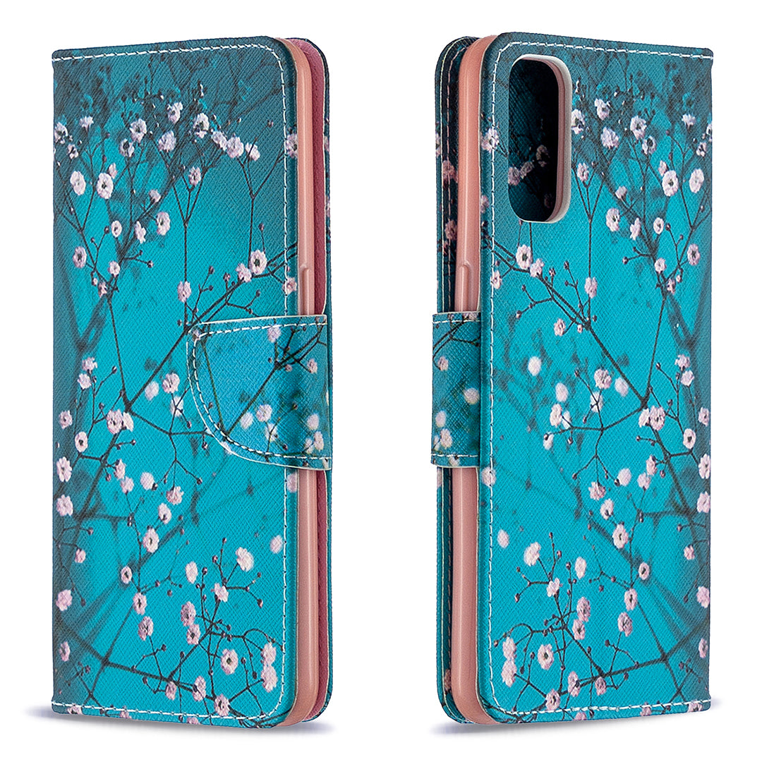 Pattern Printing Leather Wallet Protective Case for Oppo Reno4 5G