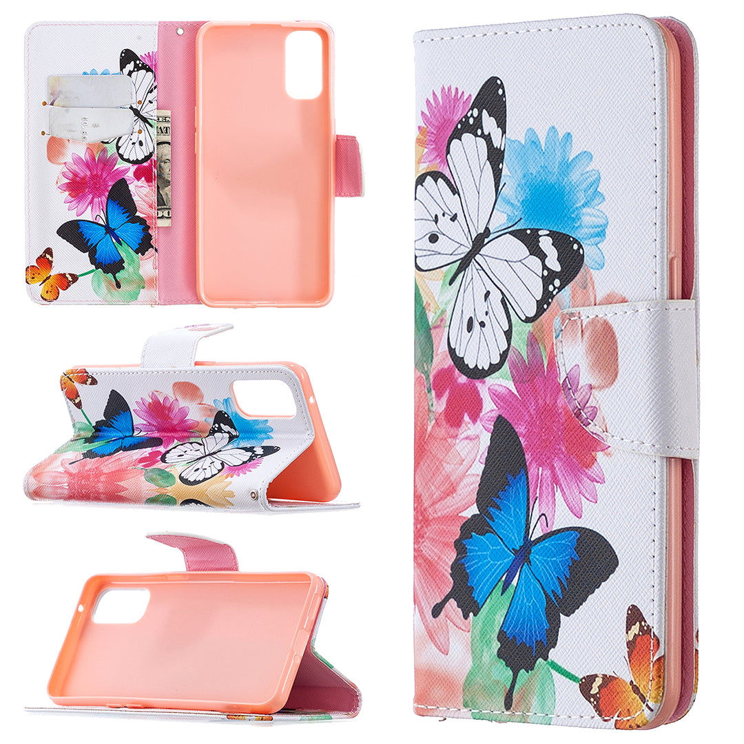 Pattern Printing Leather Wallet Protective Case for Oppo Reno4 5G