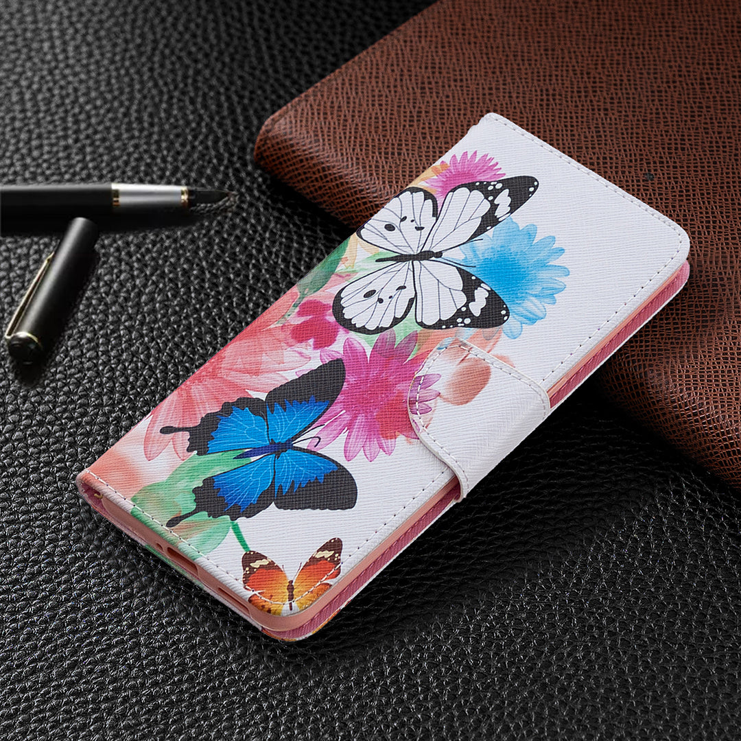 Pattern Printing Leather Wallet Protective Case for Oppo Reno4 5G